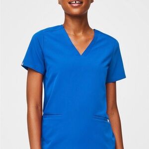 Figs casma blue scrub new Women's Blue V-Neck Top